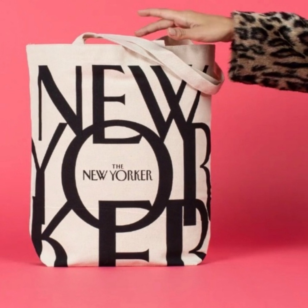 The New Yorker Canvas Tote Bag — 100% Cotton Black Cream